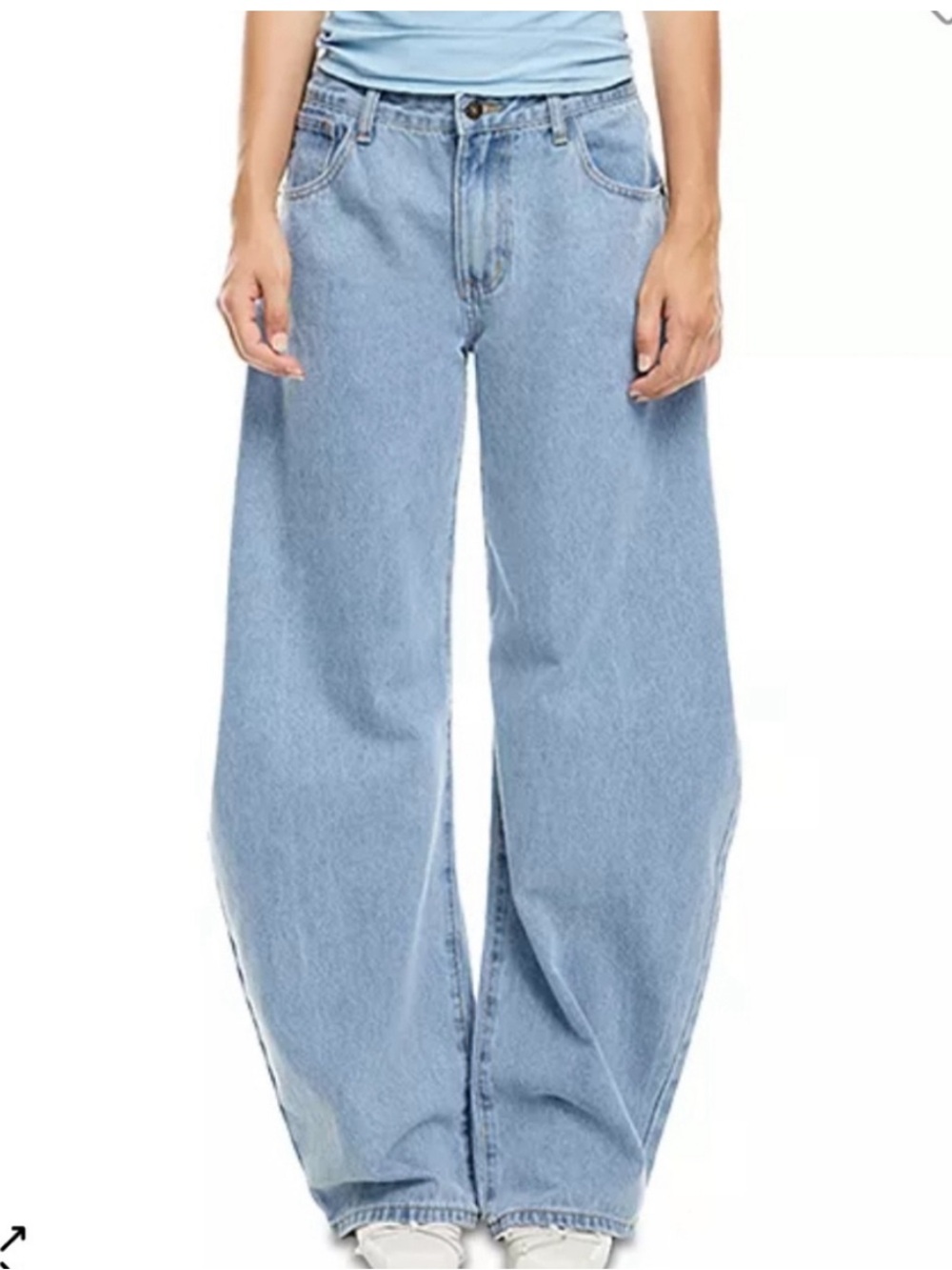 Lioness Horseshoe Wide Jeans Size XL Bluewash Wideleg Baggy Cotton